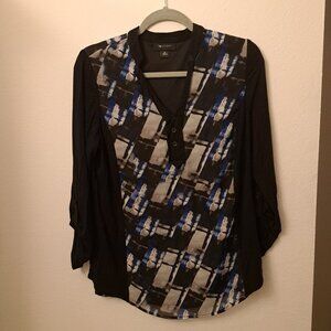 AB Studio Black and Blue Blouse Size Medium